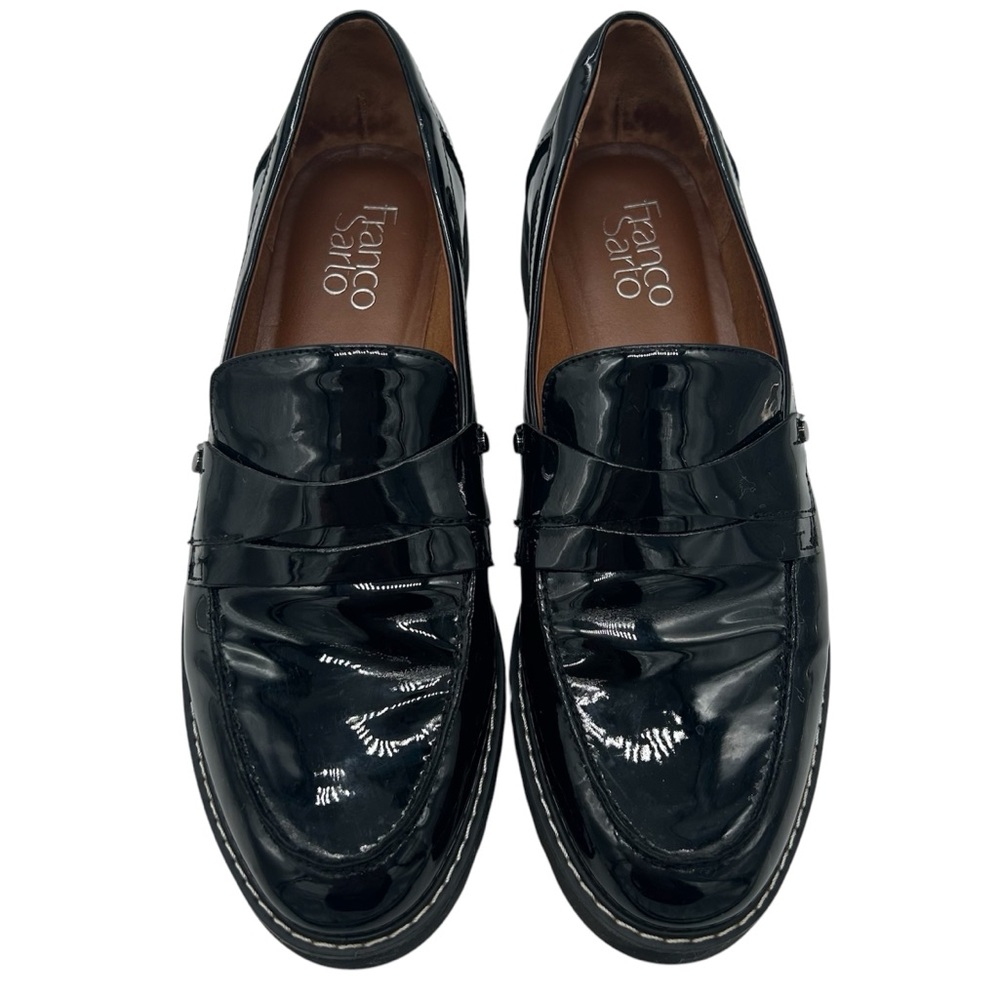 Franco Sarto Cassandra black Patent Loafers size 7.5